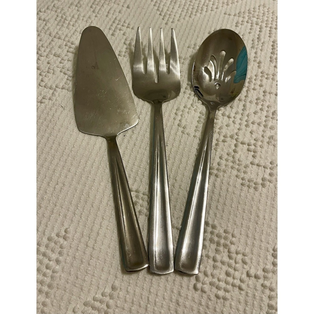3 Piece Serving Set Stainless Steel Silverware